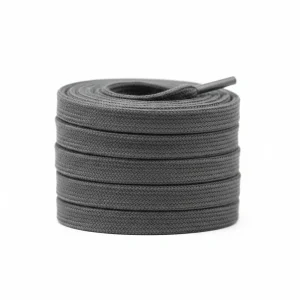 Lacet Gris Foncé Plat Coton 8mm - Vue 1 - Lacet