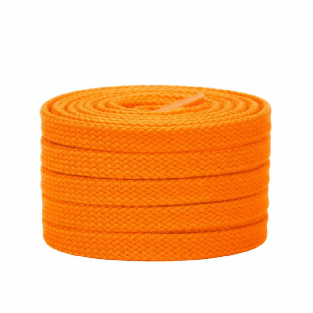 Lacet Orange Plat 8mm Coton - Vue 1 - Lacet