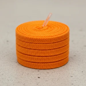 Lacet Orange Plat 8mm Coton - Vue 2 - Lacet