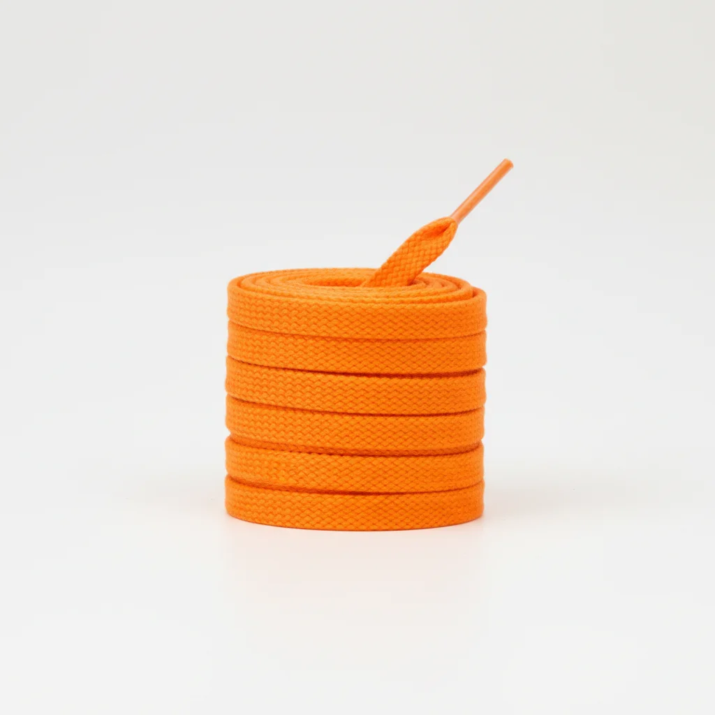 Lacet Orange Plat 8mm Coton - Vue 3 - Lacet