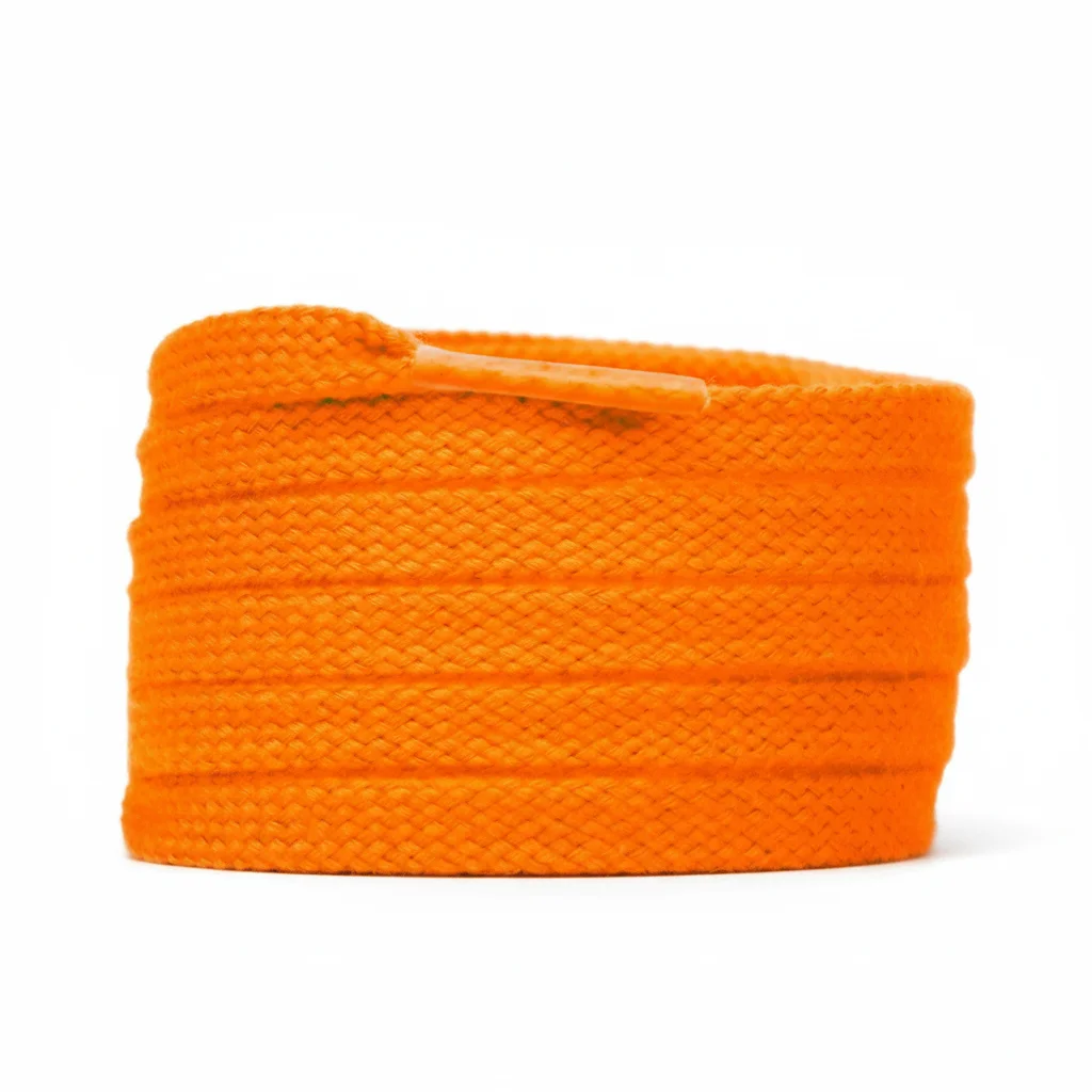 Lacet Orange Plat 8mm Coton - Vue 4 - Lacet