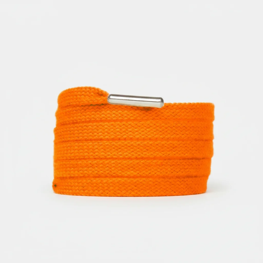Lacet Orange Plat 8mm Coton - Vue 6 - Lacet