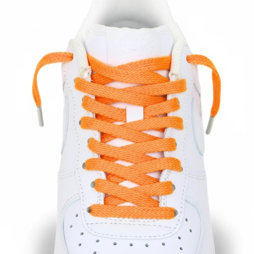 Lacet Orange Plat 8mm Coton - Vue 7 - Lacet