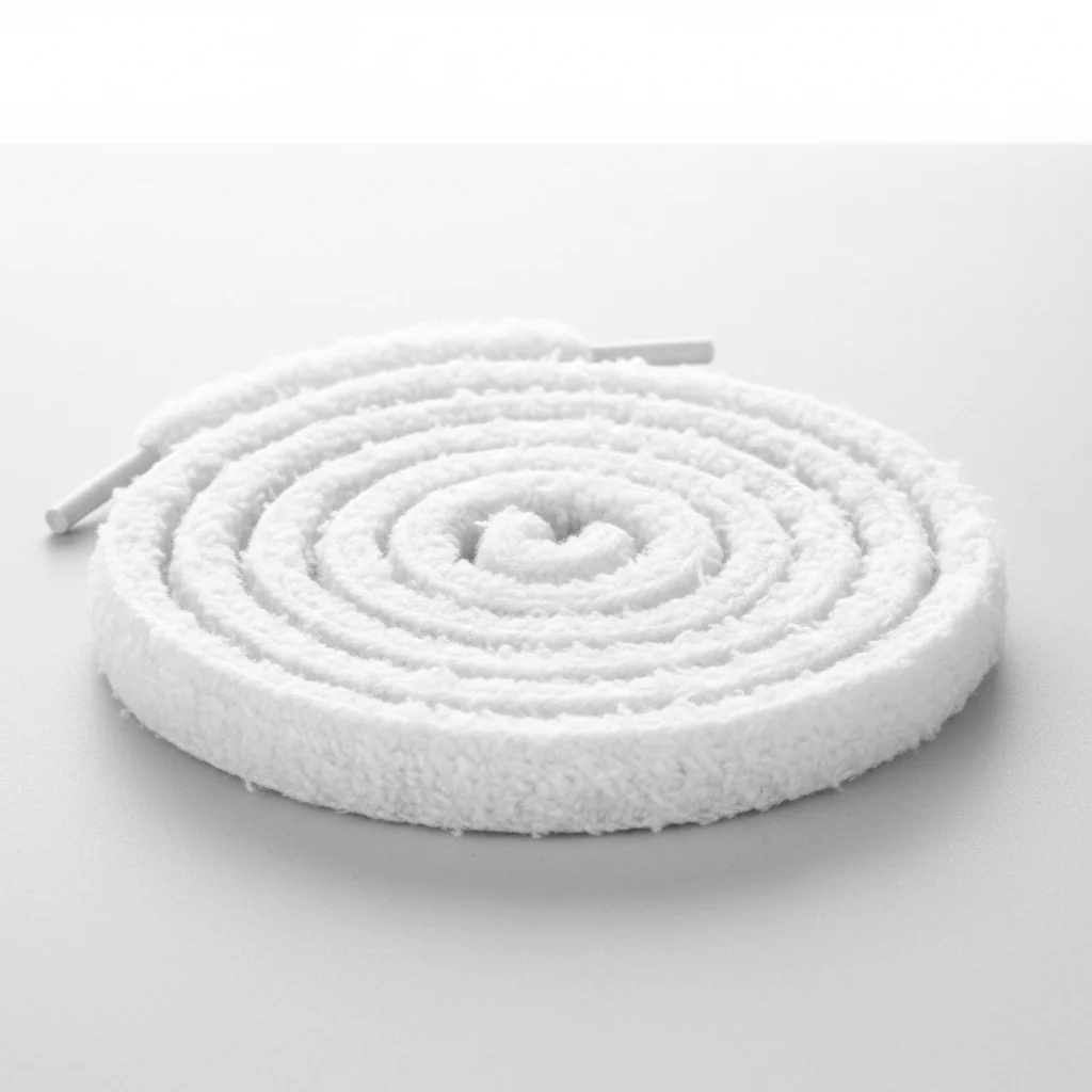 Lacet Peluche Blanc 15mm Coton Doux - Vue 2 - Lacet