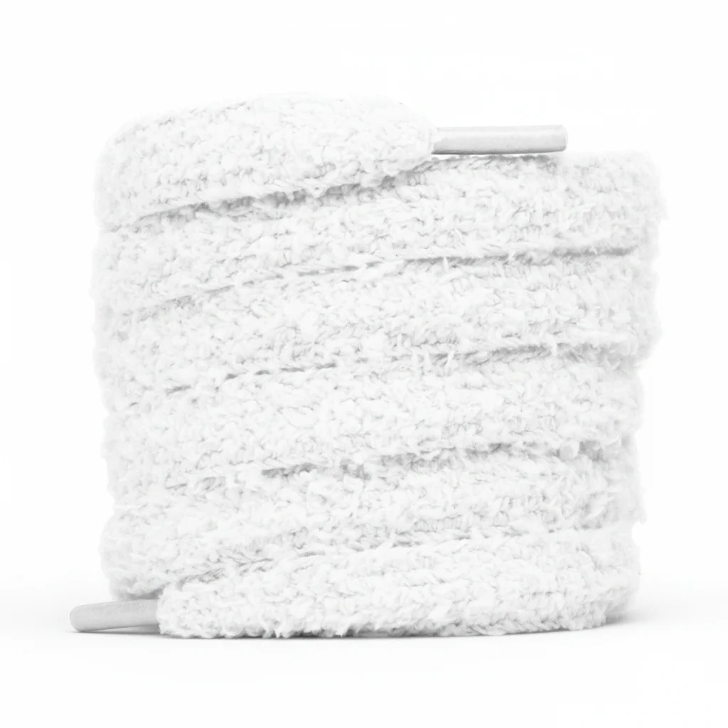 Lacet Peluche Blanc 15mm Coton Doux - Vue 3 - Lacet