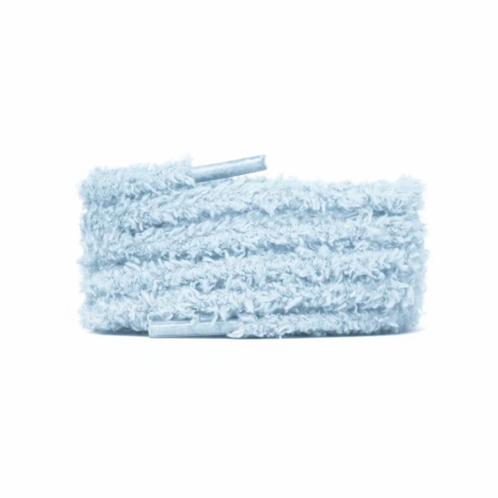Lacet Peluche Coton 7mm Bleu Ciel Tendances Sneakers - Vue 1 - Lacet