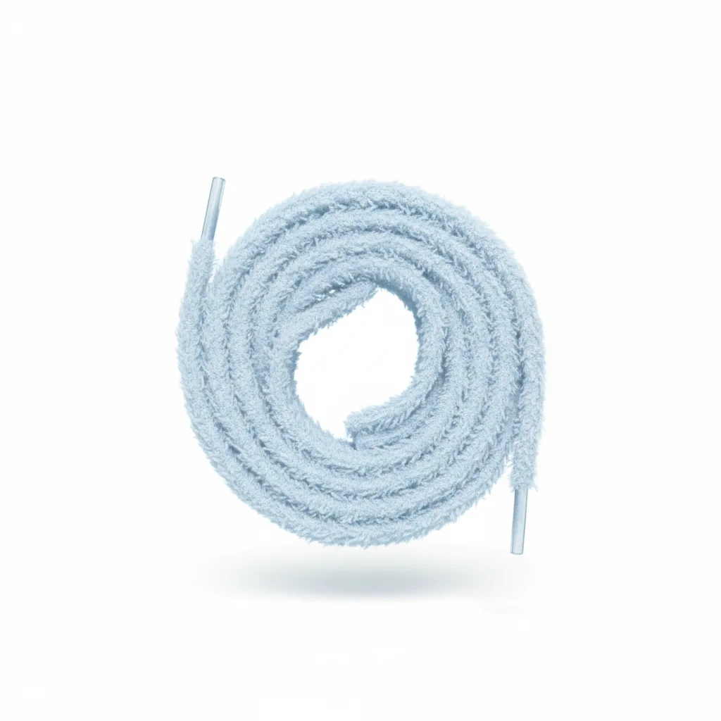 Lacet Peluche Coton 7mm Bleu Ciel Tendances Sneakers - Vue 4 - Lacet