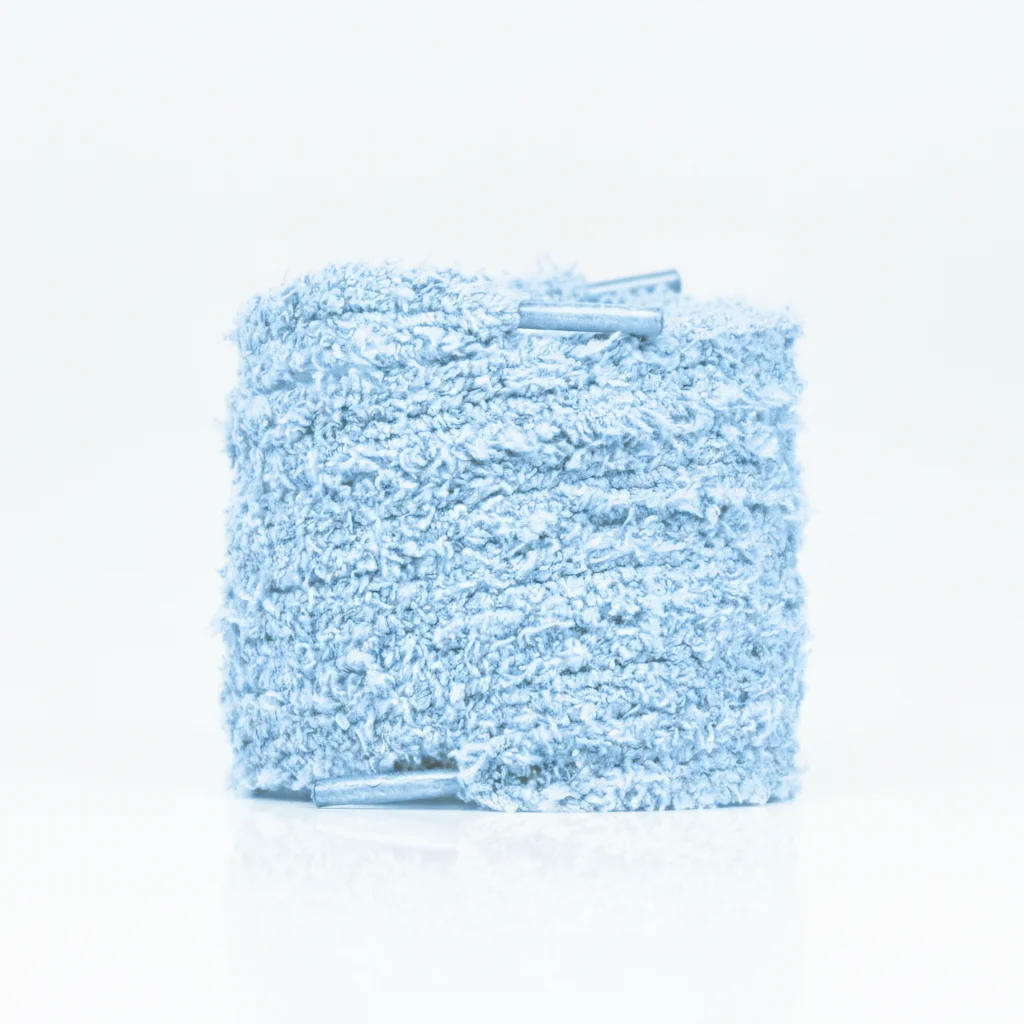 Lacet Peluche Coton Doux Bleu Ciel 15mm - Vue 2 - Lacet