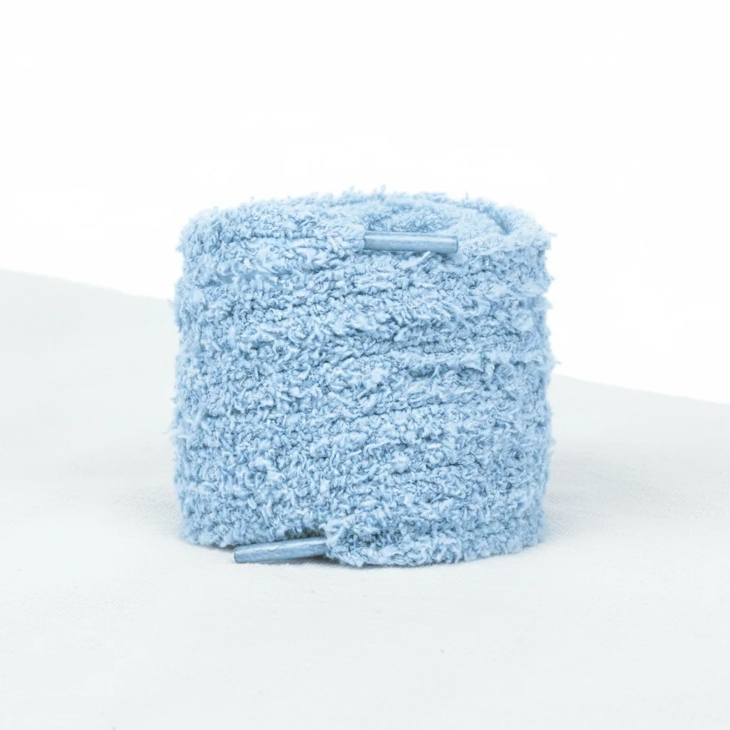 Lacet Peluche Coton Doux Bleu Ciel 15mm - Vue 3 - Lacet