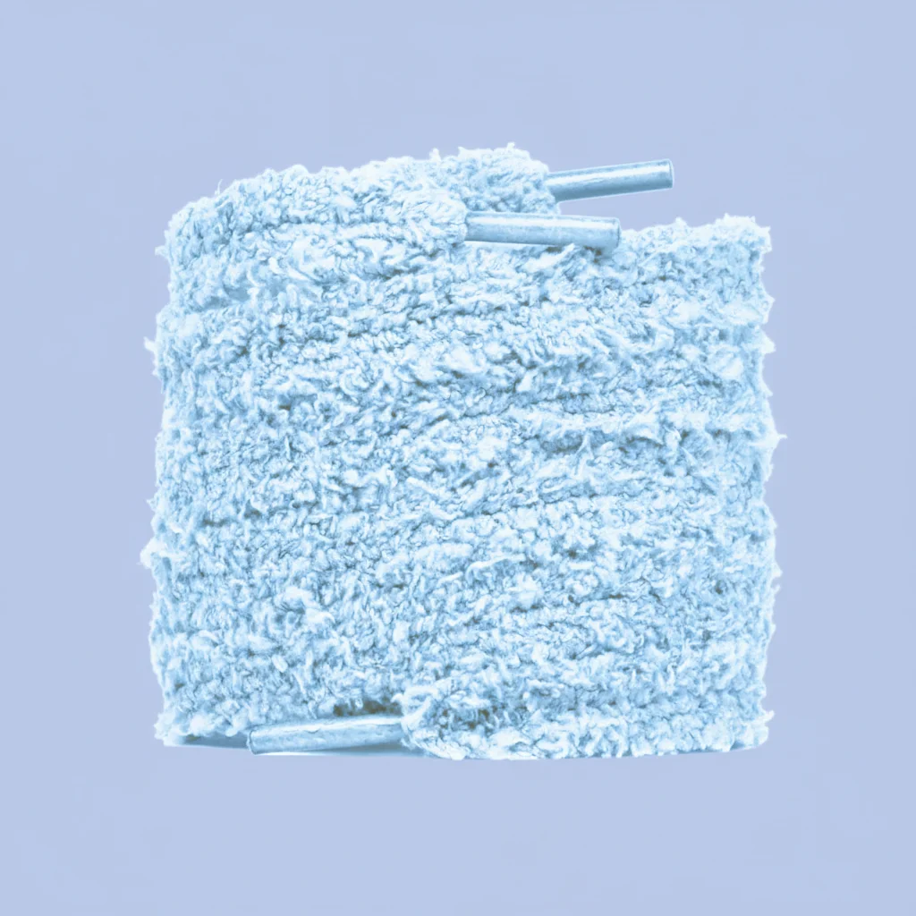 Lacet Peluche Coton Doux Bleu Ciel 15mm - Vue 4 - Lacet