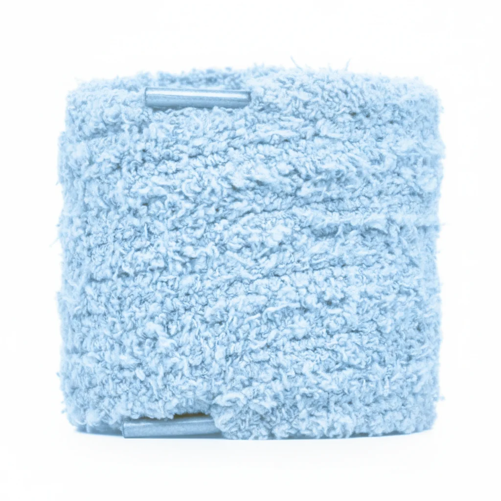 Lacet Peluche Coton Doux Bleu Ciel 15mm - Vue 5 - Lacet