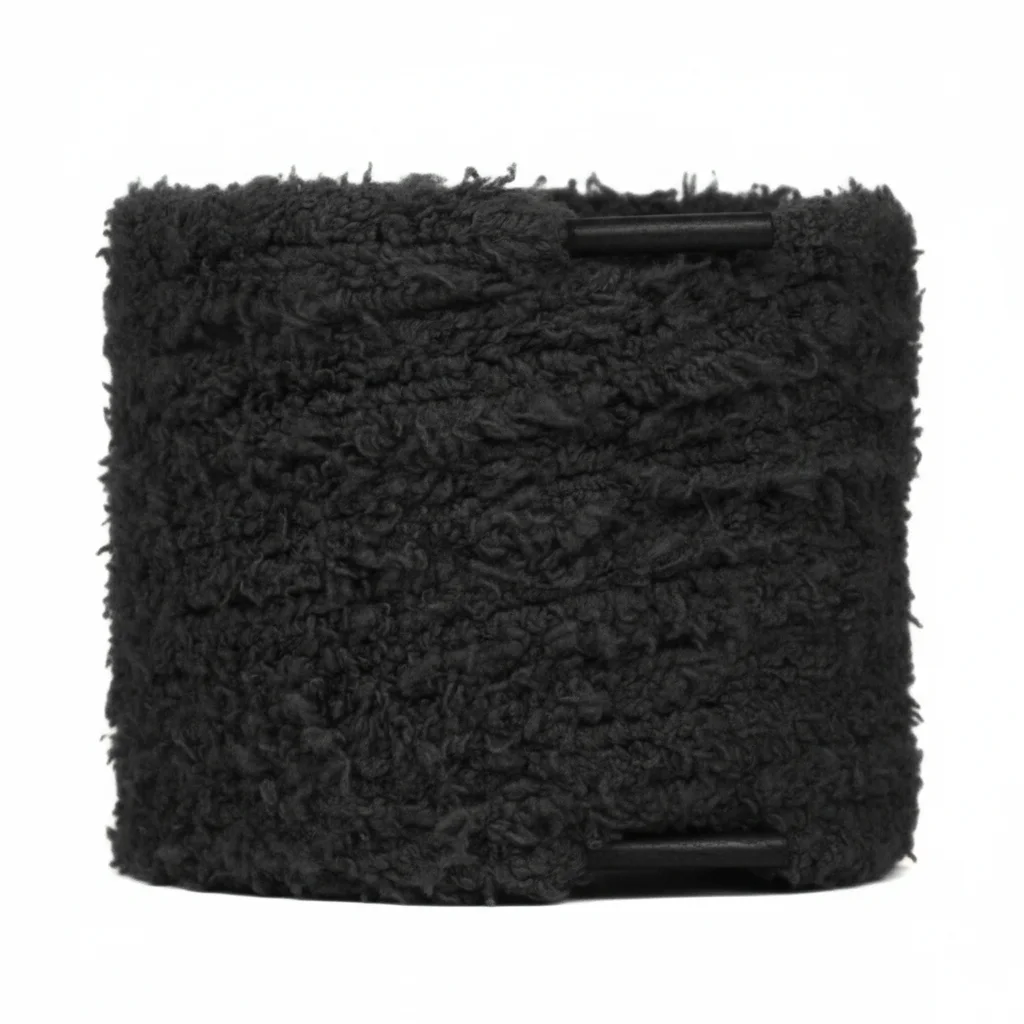Lacet Peluche Noir 15mm Coton Tendance - Vue 3 - Lacet