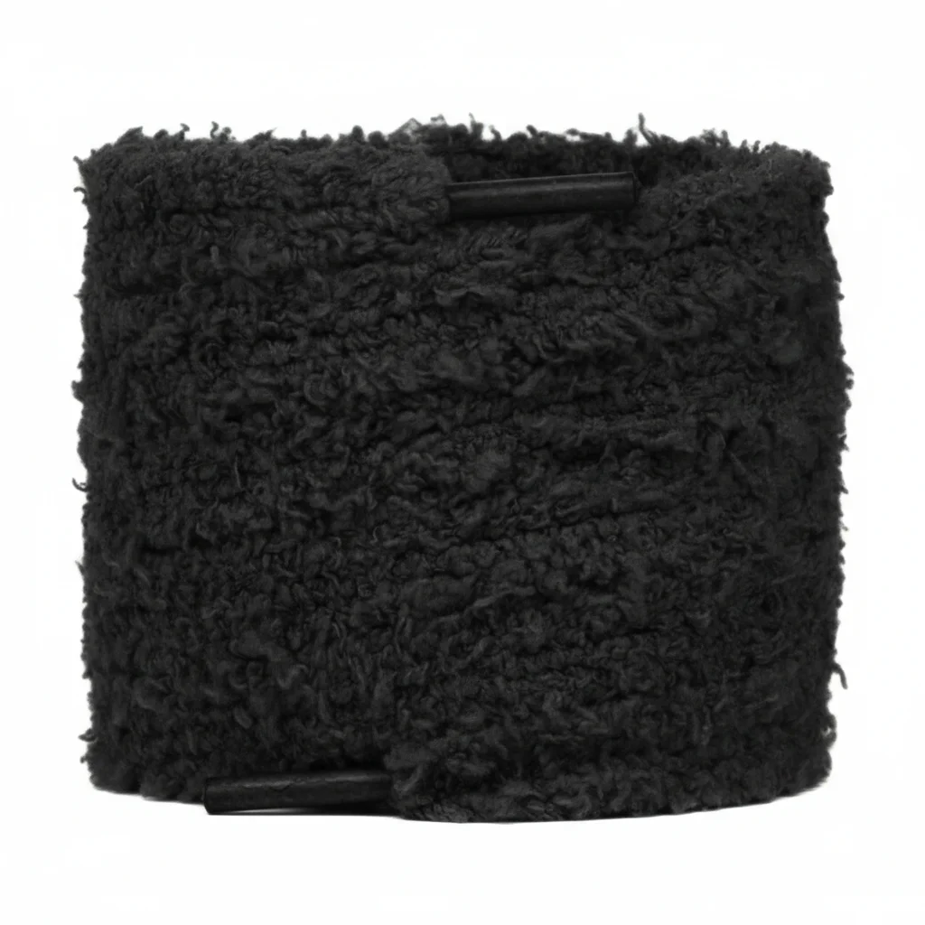 Lacet Peluche Noir 15mm Coton Tendance - Vue 4 - Lacet