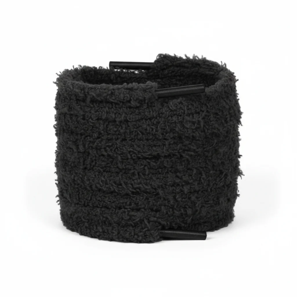 Lacet Peluche Noir 15mm Coton Tendance - Vue 5 - Lacet