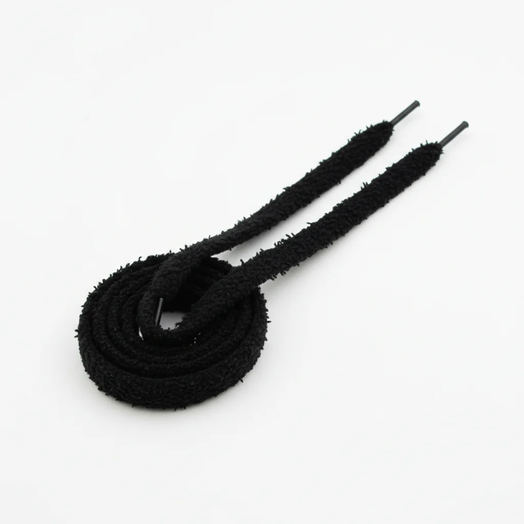 Lacet Peluche Noir 15mm Coton Tendance - Vue 6 - Lacet