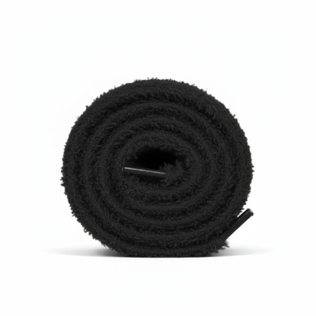Lacet Peluche Noir 7mm Coton Doux - Vue 3 - Lacet