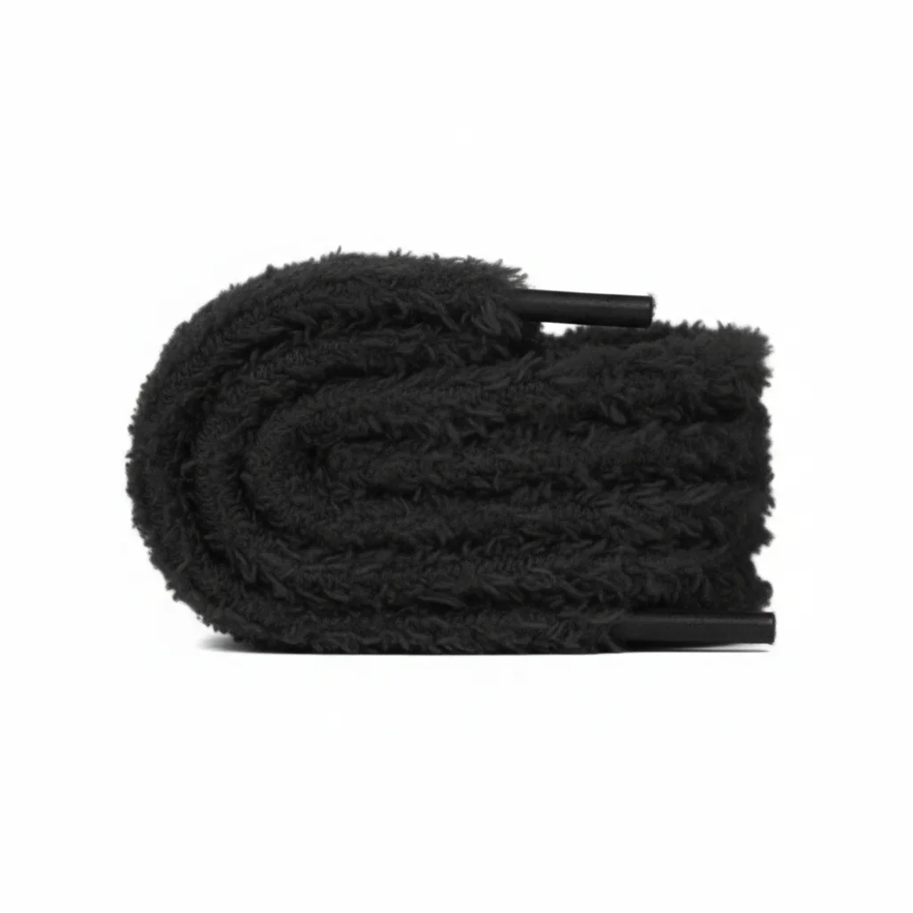 Lacet Peluche Noir 7mm Coton Doux - Vue 5 - Lacet