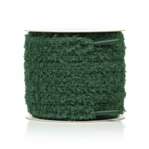 Lacet Peluche Vert Forêt 15mm Coton - Vue 2 - Lacet