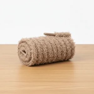 Lacet Pelucheux Marron Clair 7mm Coton - Vue 2 - Lacet