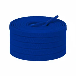 Lacet Plat 8mm Bleu Saphir Coton - Vue 1 - Lacet