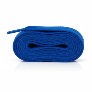 Lacet Plat 8mm Bleu Saphir Coton - Vue 2 - Lacet