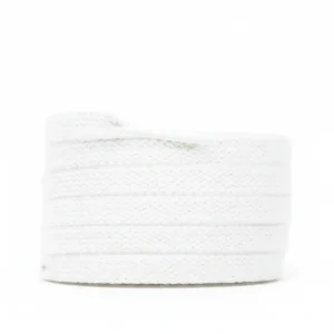 Lacet Plat 8mm Coton Blanc - Vue 1 - Lacet