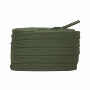 Lacet Plat 8mm Coton Vert Kaki - Vue 1 - Lacet