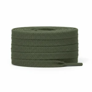 Lacet Plat 8mm Coton Vert Kaki - Vue 2 - Lacet