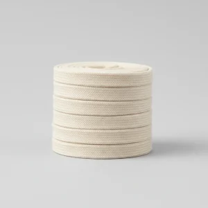 Lacet Plat Beige 8mm Coton - Vue 2 - Lacet