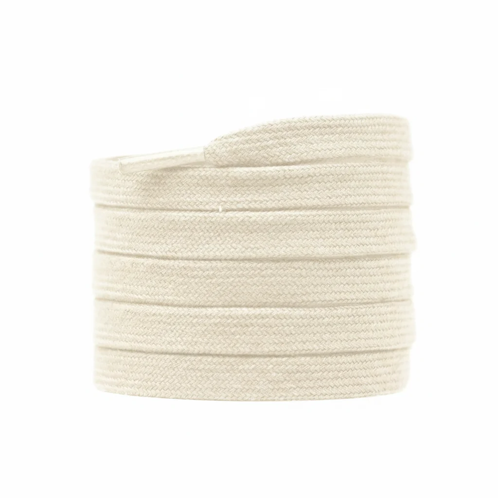 Lacet Plat Beige 8mm Coton - Vue 3 - Lacet