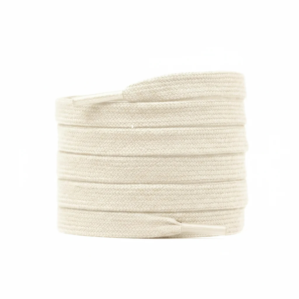 Lacet Plat Beige 8mm Coton - Vue 4 - Lacet