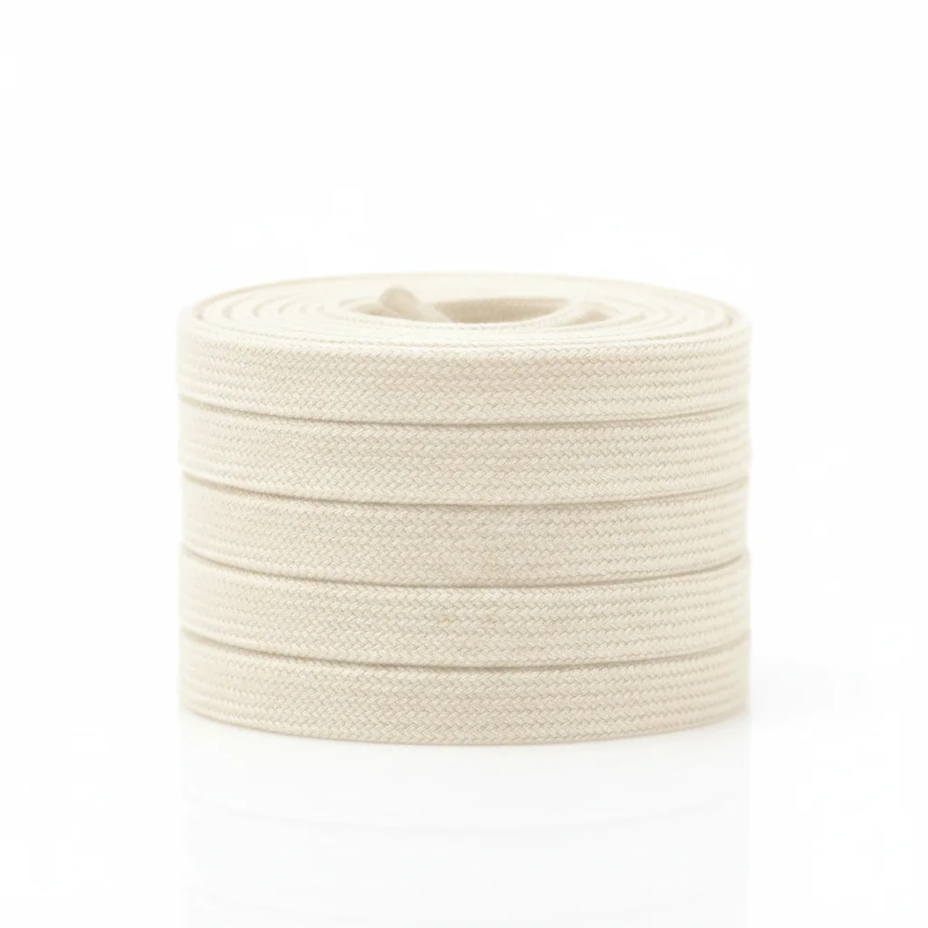 Lacet Plat Beige 8mm Coton - Vue 5 - Lacet
