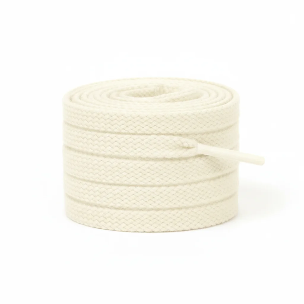 Lacet Plat Coton 8mm Beige - Vue 2 - Lacet