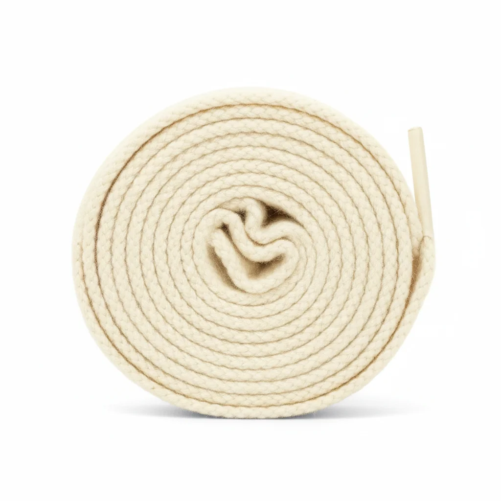 Lacet Plat Coton 8mm Beige - Vue 3 - Lacet