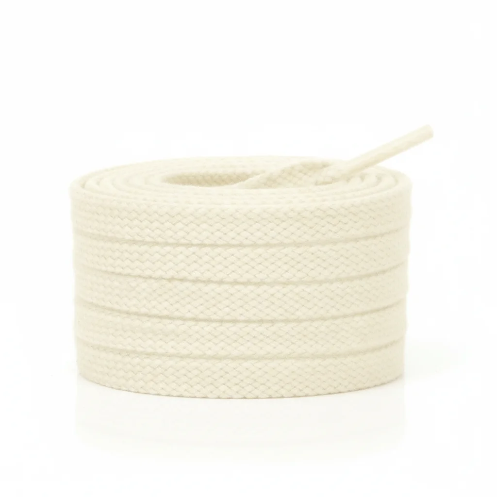 Lacet Plat Coton 8mm Beige - Vue 5 - Lacet