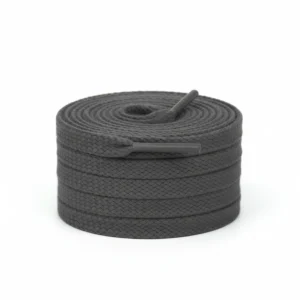 Lacet Plat Coton 8mm Gris Foncé - Vue 1 - Lacet