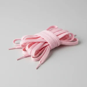 Lacet Plat Coton 8mm Rose Pâle - Vue 2 - Lacet