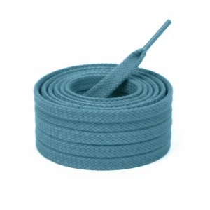 Lacet Plat Coton 8mm Turquoise Foncé - Vue 2 - Lacet