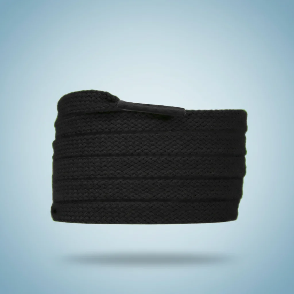 Lacet Plat Coton Noir 8mm - Vue 3 - Lacet