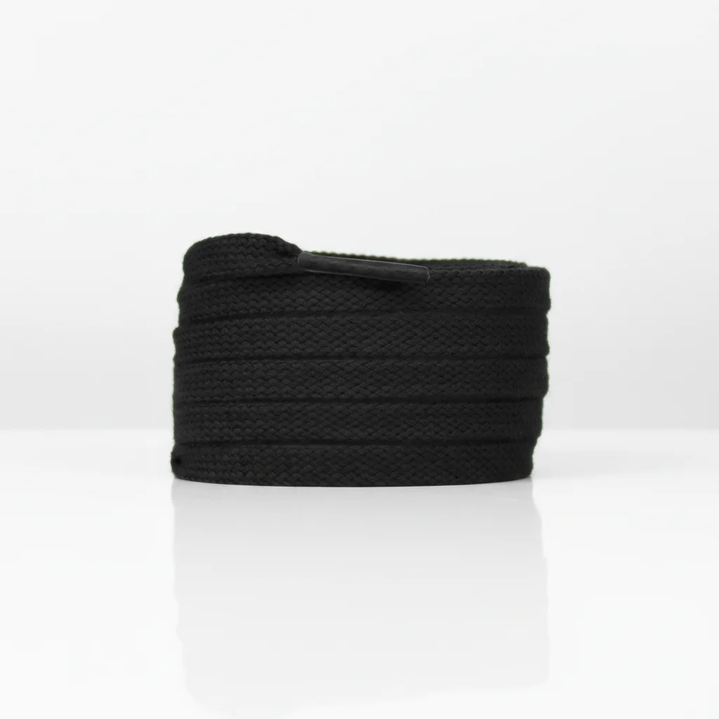 Lacet Plat Coton Noir 8mm - Vue 5 - Lacet