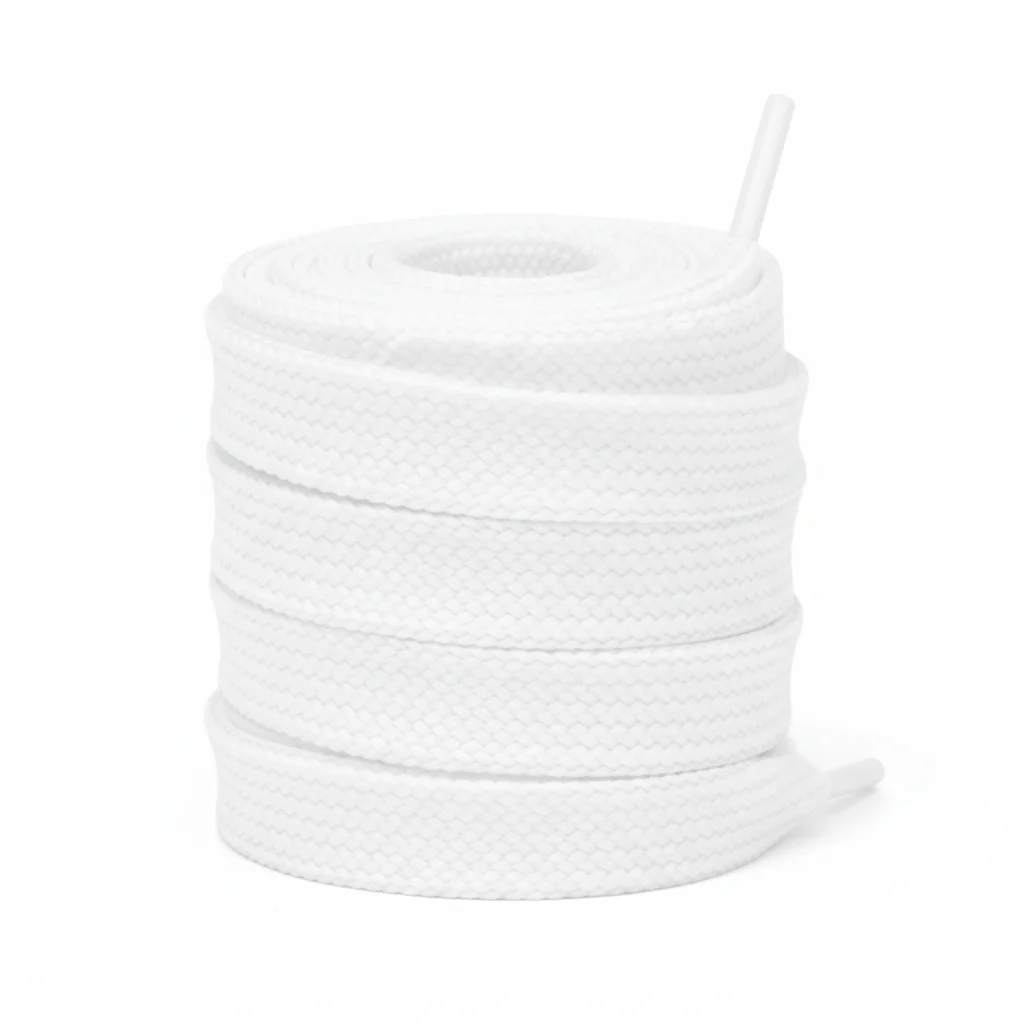 Lacet Plat Large 18mm Blanc Coton - Vue 1 - Lacet