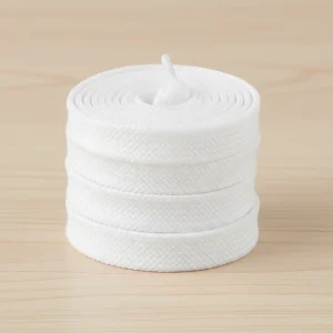 Lacet Plat Large 18mm Blanc Coton - Vue 2 - Lacet