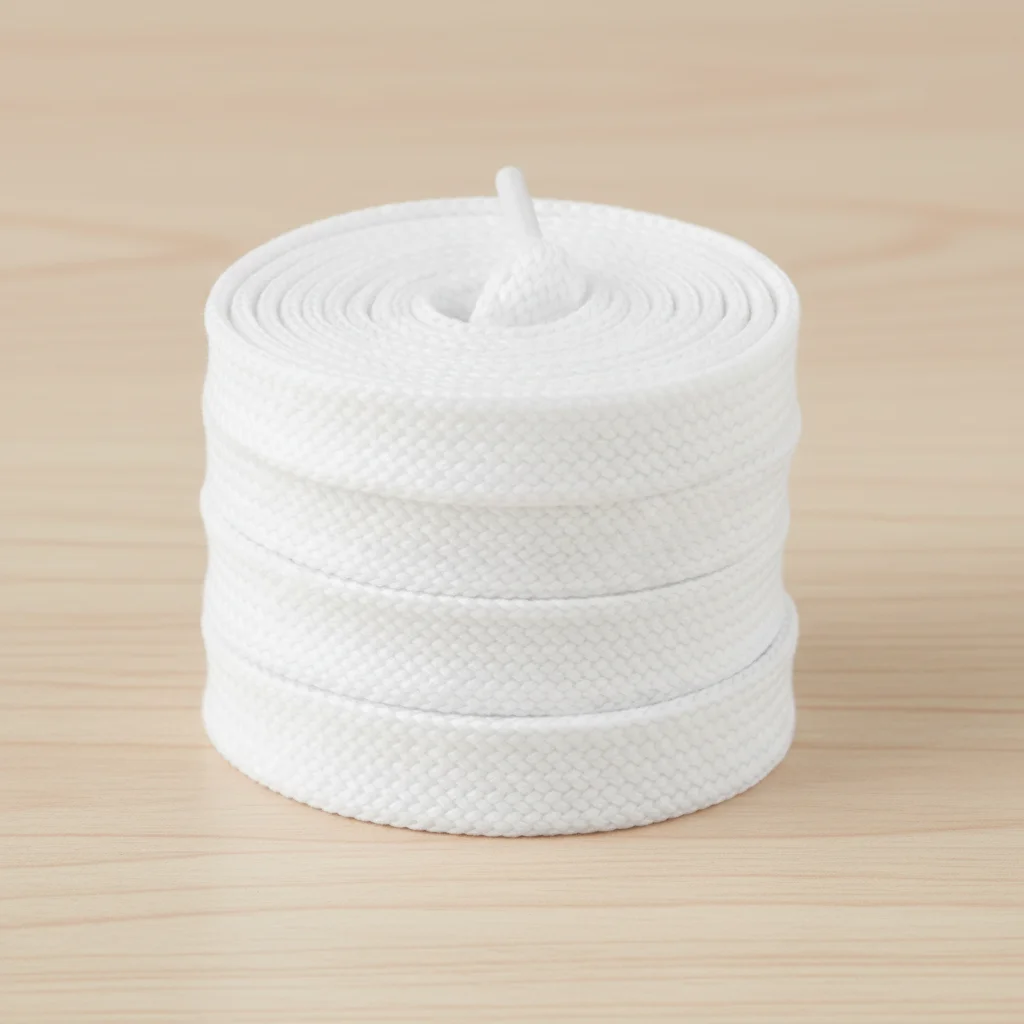 Lacet Plat Large 18mm Blanc Coton - Vue 2 - Lacet