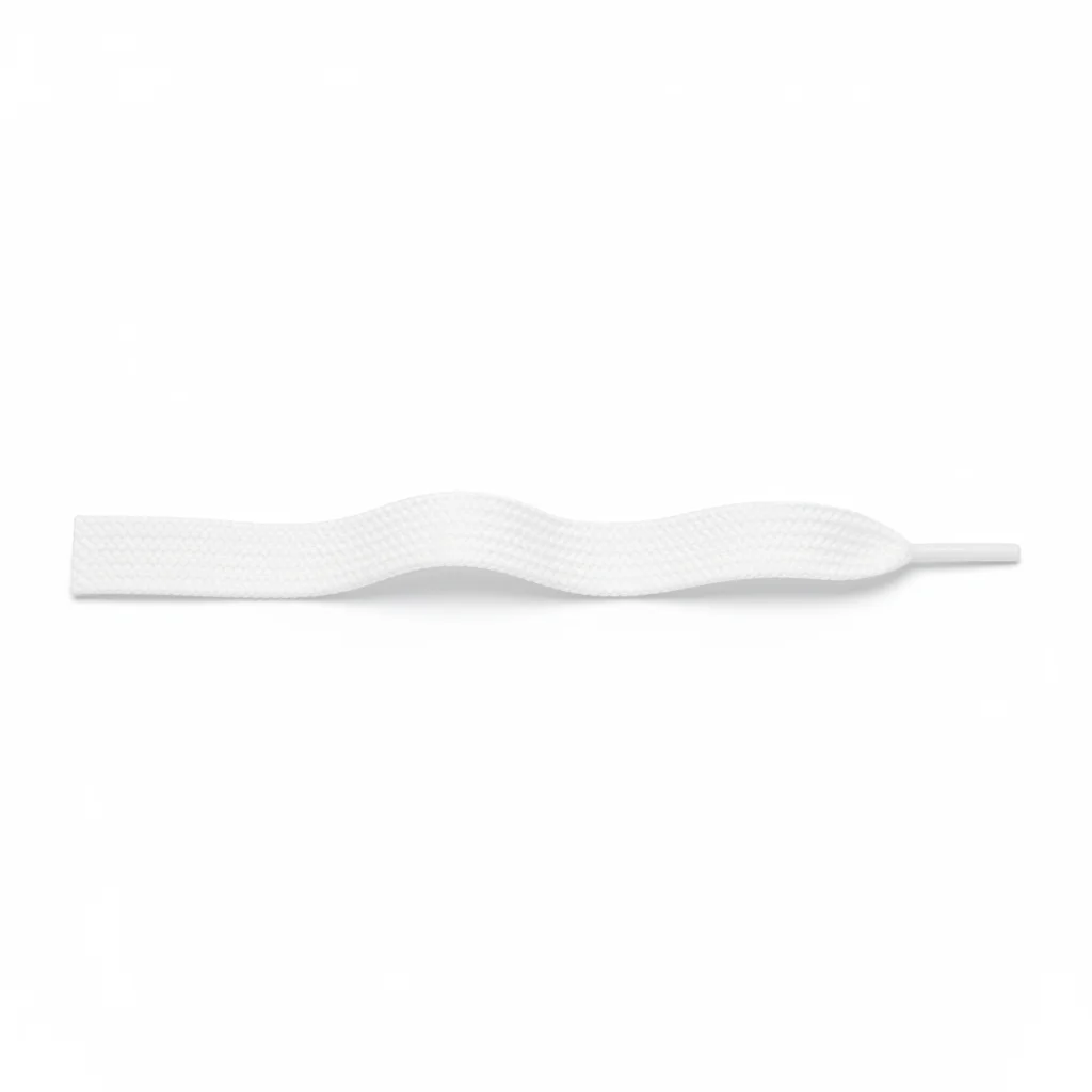 Lacet Plat Large 18mm Blanc Coton - Vue 3 - Lacet