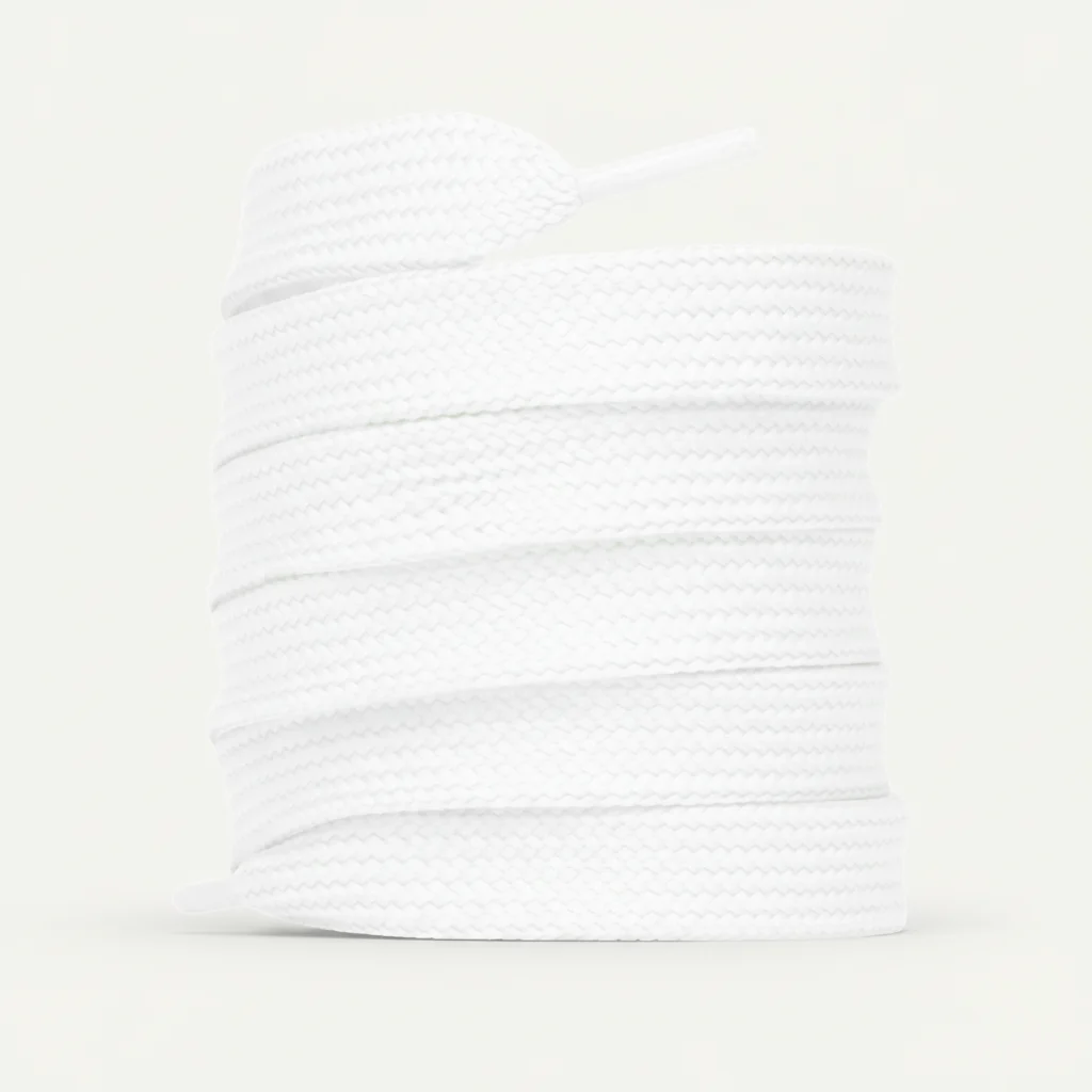 Lacet Plat Large 18mm Blanc Coton - Vue 4 - Lacet