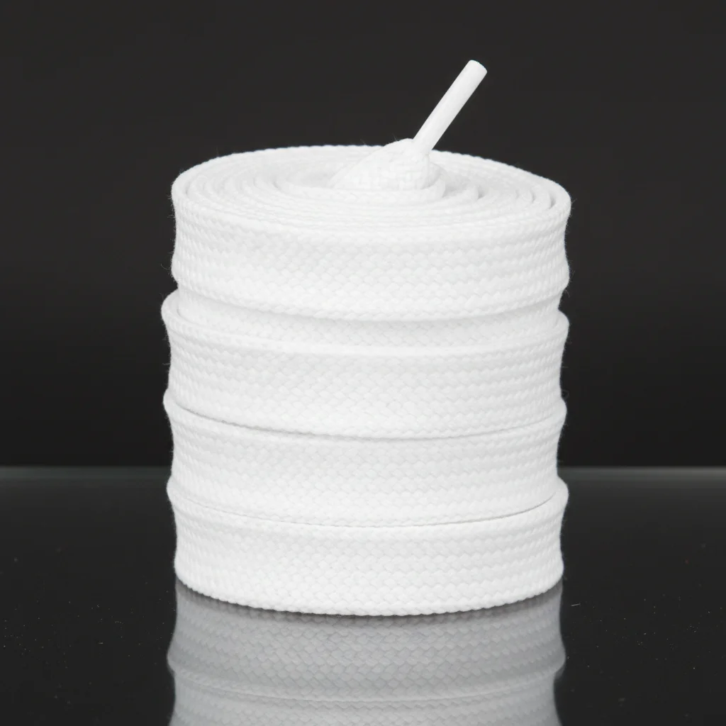 Lacet Plat Large 18mm Blanc Coton - Vue 5 - Lacet