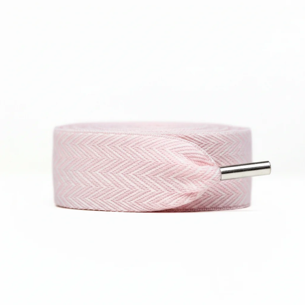 Lacet Plat Large 30mm Rose Coton - Vue 2 - Lacet