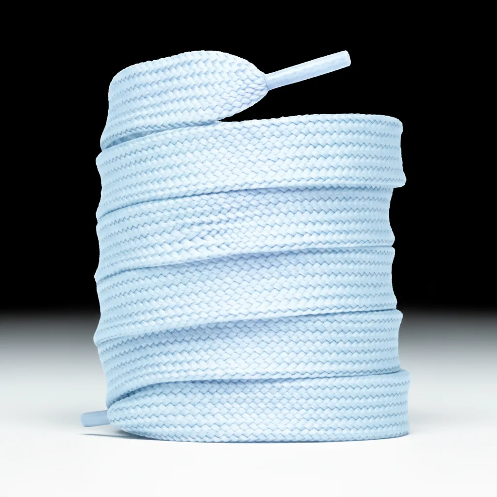 Lacet Plat Large Coton Bleu Ciel - Vue 1 - Lacet