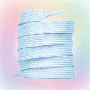 Lacet Plat Large Coton Bleu Ciel - Vue 2 - Lacet