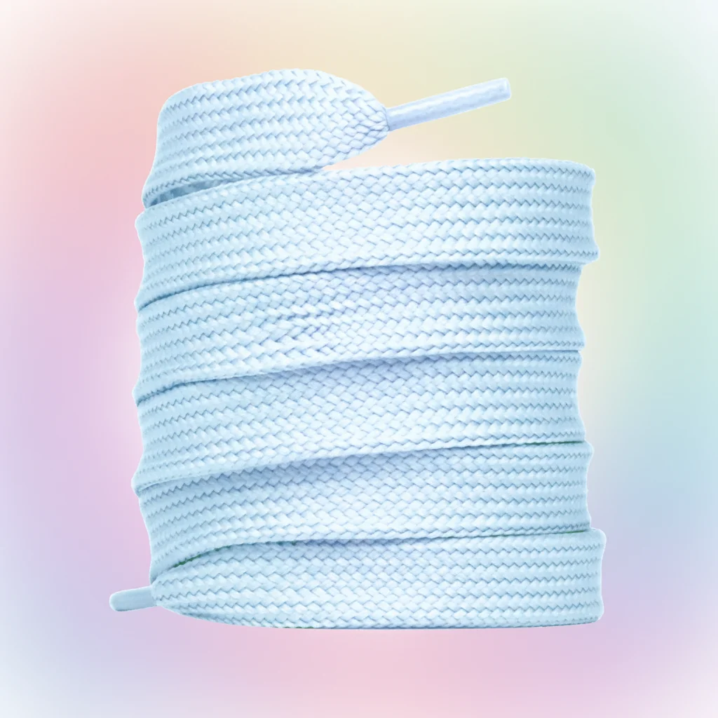 Lacet Plat Large Coton Bleu Ciel - Vue 2 - Lacet